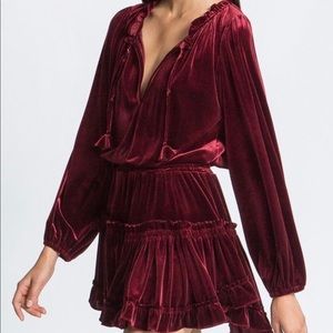 Miss Los Angeles Red Velvet Mini Dress